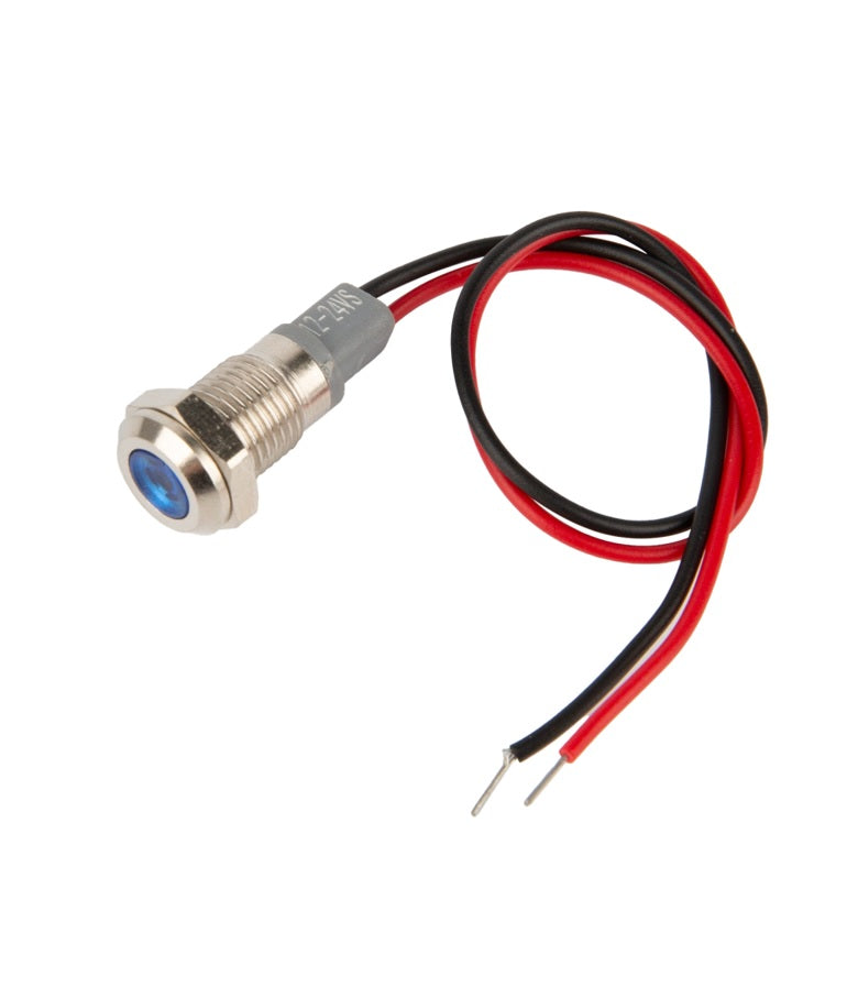 10-24V 8mm LED Metal Indicator Light Blue